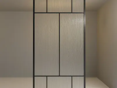 Glass partition door 84 Low-poly 3D model