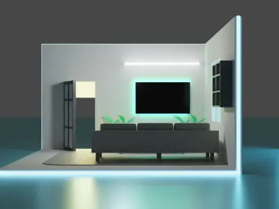ISOMETRIC VIEW - HALL - BLENDER 3D model