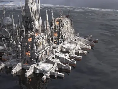 Winter themed Cult Castle kit bash 3D model