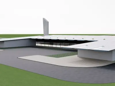 Modern Bus - Coach Terminal 3D model