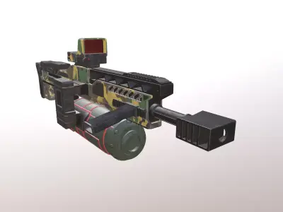 Heavy SCI-FI shotgun low poly game ready model Low-poly 3D model