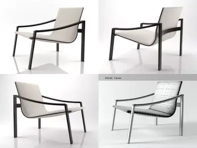 Allure lounge chair with legs 3D model