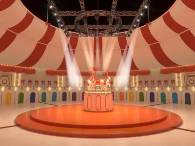 Squid Game season 2 Find A Partner Carousel game scene 3D model