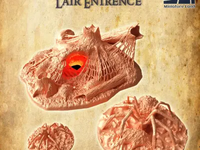 Arachnid Lair Entrence Tabletop Terrain 28 MM 3D print model