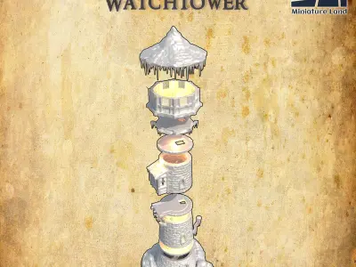 Frozen Watchtower Tabletop Terrain 28 MM 3D print model