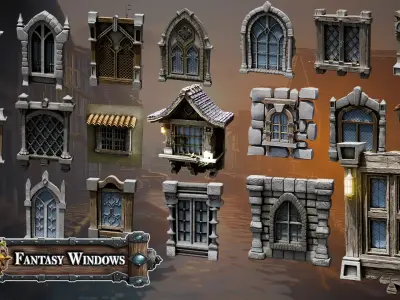 Fantasy Medieval Stylized Windows - Complete Asset Pack