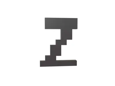 Pixel Font Z v1 001 Low-poly 3D model