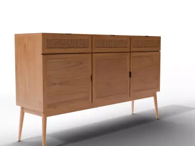 Suri 3 Drawer 3 Door Side Board Low-poly 3D model