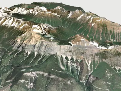Mountain landscape Porcupine Peak British Columbia Canada 3D model
