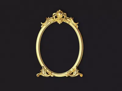 mirror ornate gold frame 3D model