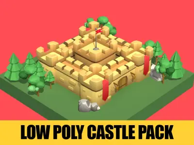Low Poly Castle Pack 3D model