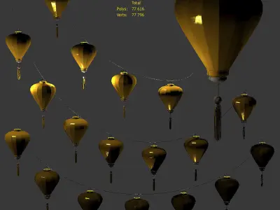 Chinese Lantern V2 Low-poly 3D model