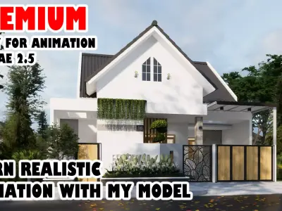 Sketchup enscape exterior and interior  ready for animation 3D model