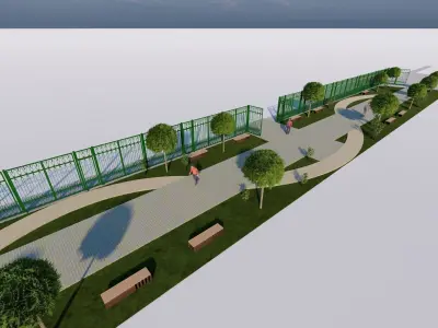 public park-Private Park Landscape 3D model