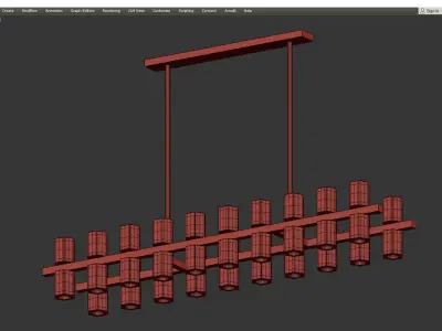 LAMPADARIO BRASS LINE CHANDELIER Low-poly 3D model