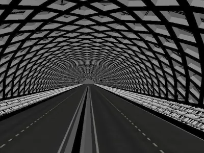 bridge wire mesh with lines 3D model