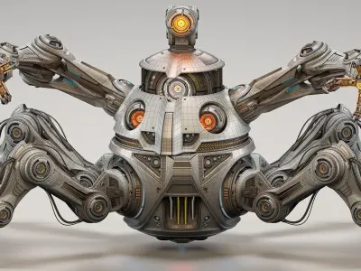 Spider Robot Mech Advanced - Rigged Animated 3D model