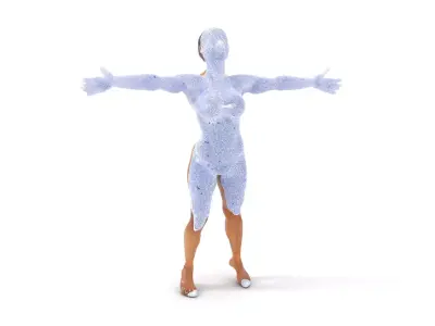 Holographic Swimsuit Female model pack Low-poly 3D model