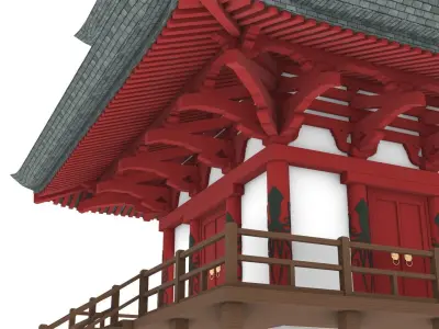 Japanese Cthulhu Temple 3D model