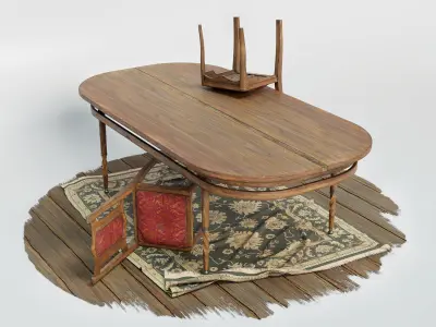 Dining Table Low-poly 3D model