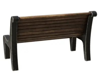 Outdoor bench Low-poly 3D model buy