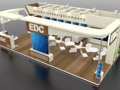 Exhibition Stand Design 10 meter x 6 meter 3 side open 3D model