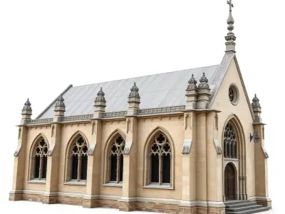 Gothic Chapel Stone model pack Low-poly 3D model