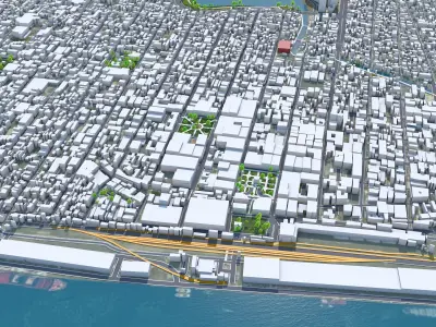 Tampico Tamaulipas Mexico 20km AI Low-poly 3D model