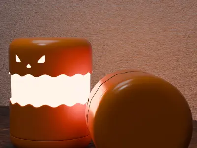 Stylized Pumpkin Lamp  Cute Halloween Decorative Light 3D Model Low-poly 3D model