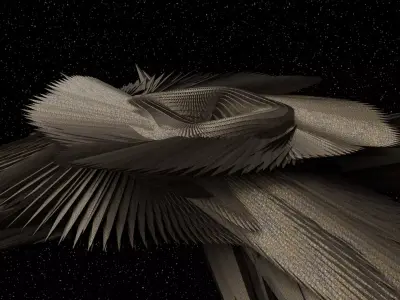 Procedural Sci-Fi Spiked Core Abstract Alien Structure 3D model