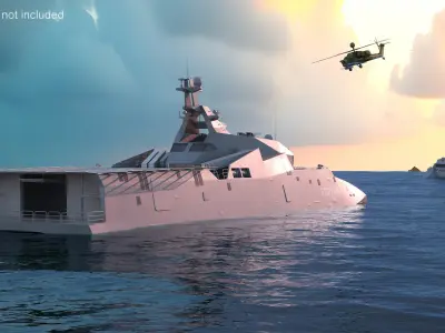  Iranian Corvette Shahid Soleimani with Combat Helicopter 