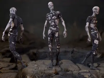 Zombie Man Low-poly 3D model