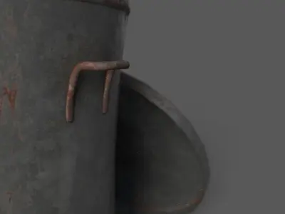 low poly trash can Low-poly 3D model