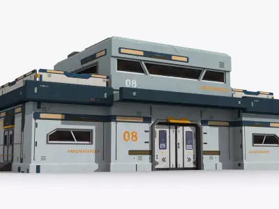 Factory Industrial Sci Fi x2 Low-poly 3D model