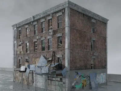 Archmodels vol 265 - collection of post apocalyptic buildings 3D model