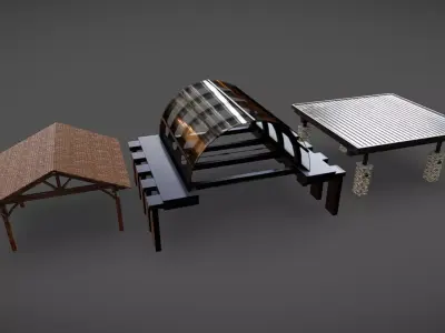 Overhang Entry 01-02-03 Low-poly 3D model