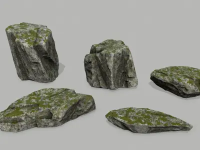 Rock Set Low-poly 3D model