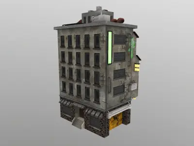 Cyberpunk City - Building 42 Low-poly 3D model