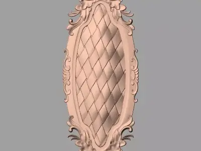 Bed door flower 3D relief STL model for CNC engraving E530 3D model