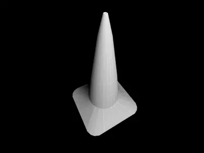 Traffic cone Low-poly 3D model 16