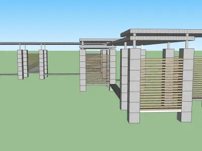 semi shade pavilion for park area 3d model 3D model