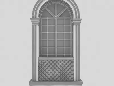 Pavilion Window Low-poly 3D model