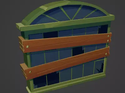 Medieval Window Low-poly 3D model