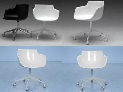 Flow armchair 5-star base 3D model