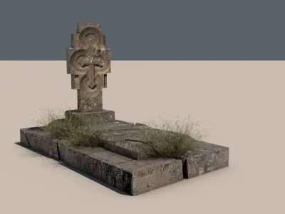 Cemetery 3d model Low-poly 3D model buy