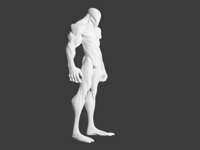 Abstract Muscular Creature Model Low-poly 3D model