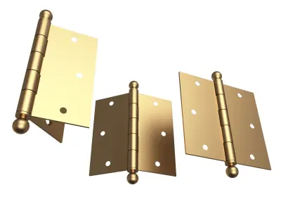 Brass Door Hinge Low-poly 3D model