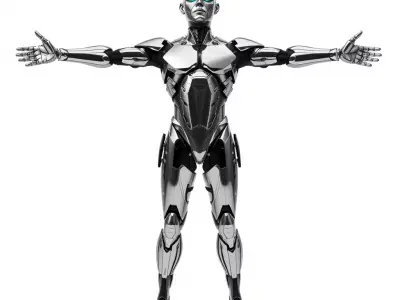 Futuristic Humanoid Robot Model Pack Low-poly 3D model order