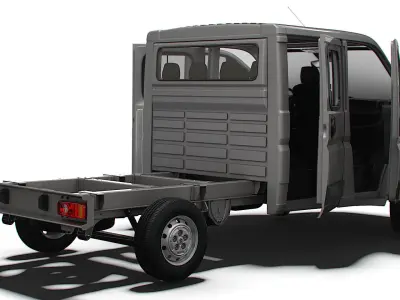 Peugeot Boxer Chassis Truck Crew Cab 3450WB HQInterior 2023 3D model