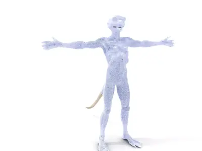 Futuristic Reptilian Figure model pack Low-poly 3D model